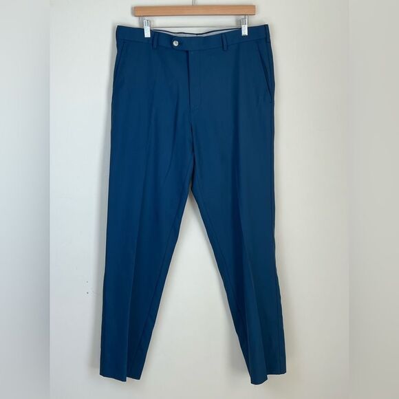 Peter Millar Crown Crafted Blade pant 36x32 Blue Trouser Golf Business - Picture 2 of 8